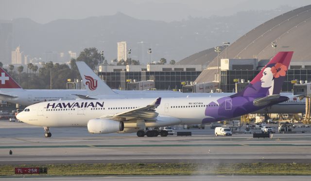 Airbus A330-200 (N374HA) - Taxiing for departure on 24L at LAX