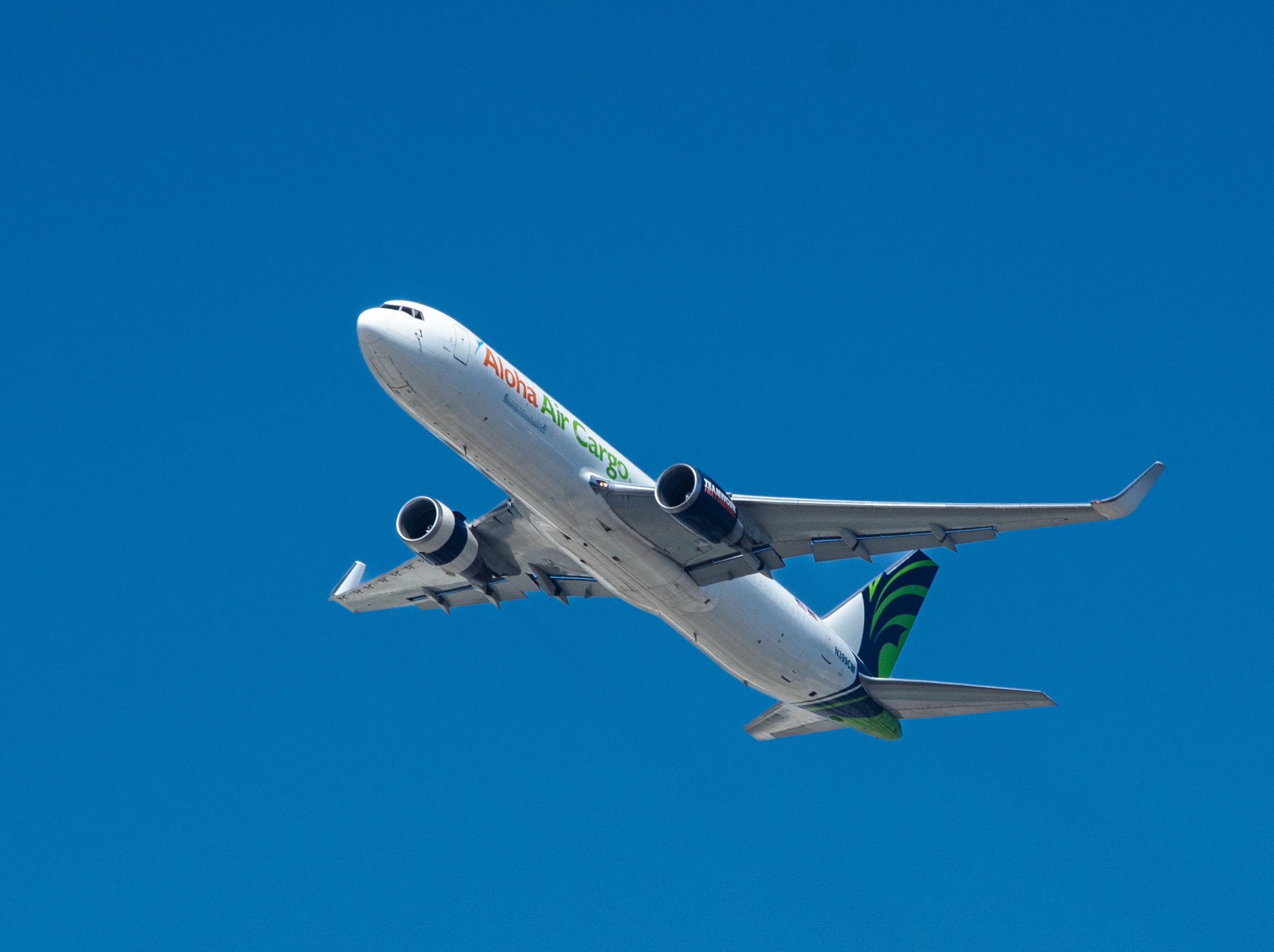 BOEING 767-300 (N399NC) - NAC Flight 8201 departing LAX for HNL. Picture taken from the beach after departing 25L or 25R.