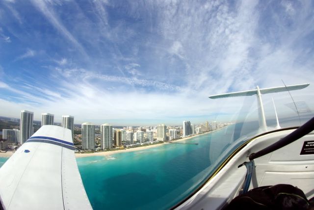 Piper Tomahawk (N2489K) - Miami Beach from air.