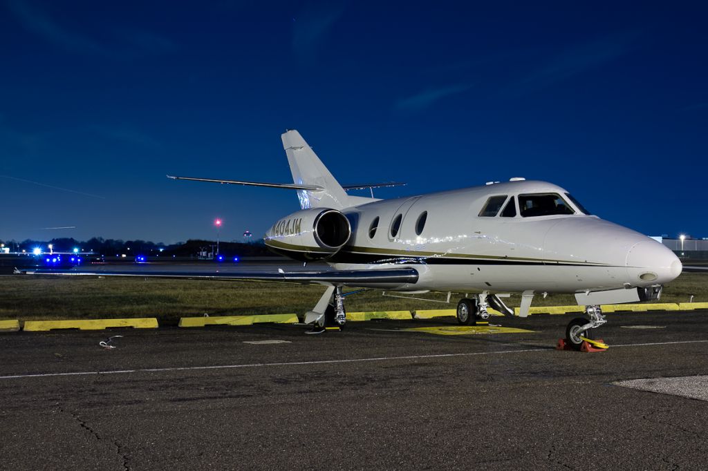 Dassault Falcon 10 (N404JW) - Sitting quiet for the evening.