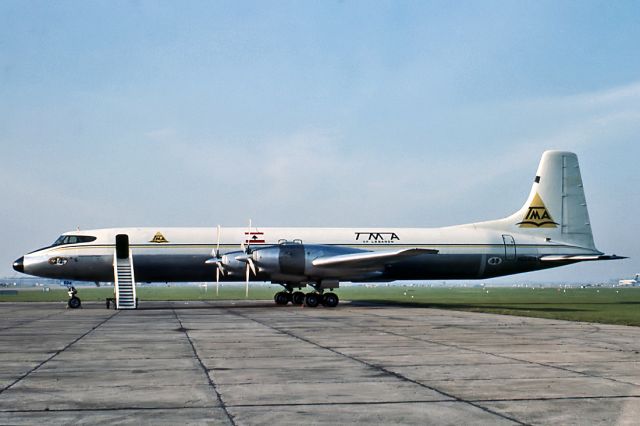 Canadair Challenger (N604SA) - TMA OF LEBANON - CANADAIR CL-44 - REG N604SA (CN 33 ) - LONDON HEATHROW INTERNATIONAL AIRPORT UK ENGLAND - EGLL (11/10/1967)