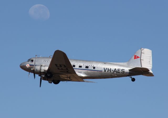 VH-AES — - Douglas C-47DL (DC-3)br /Manufactured in 1941, USAbr /Australian International Airshow 2013br /Melbourne, Vic, Australiabr /Photo: 02.03.2013br /For more info. see: http://www.airwaysmuseum.com/DC3%20VH-AES.htm