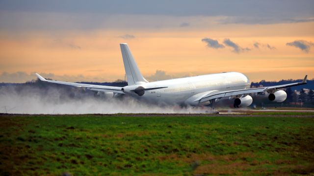 Airbus A340-300 (9H-SUN) - Take-off runway 24.