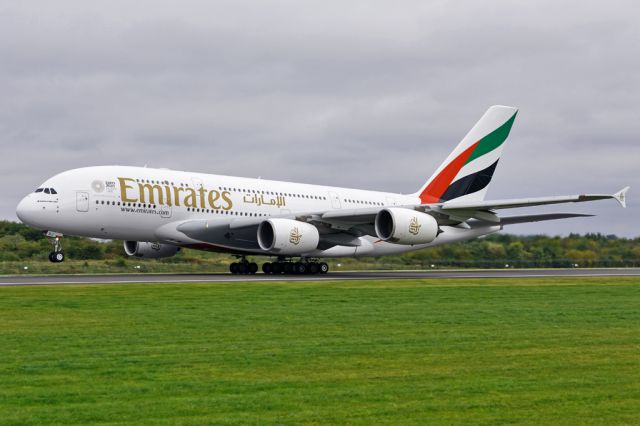 Airbus A380-800 (A6-EDJ) - UAE22 rotating on runway 23L at the start of the flight back to Dubai.