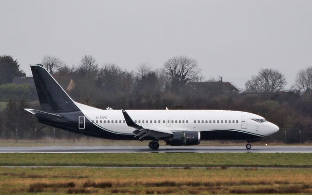 Boeing 737-700 (G-TGPG) - tag aviation (stansted) b737-3yo(wl) g-tgpg landing at shannon on a proving flight from stansted 26/3/18.