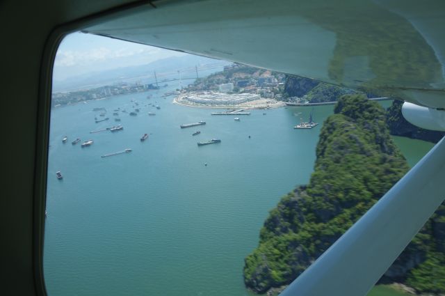 VN-B466 — - Passing Halong City on circuit to land on the bay.