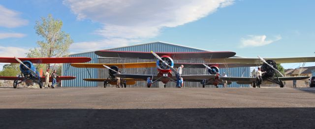 NC489W — - A historic moment at Carson City Airport (KCXP) in Nevada yesterday when five Stearman Aircraft Model 4 Speedmails held a "reunion." br /From left ....br /NC485W, a Stearman Model 4DM Senior painted in its original American Airways colors; NC663K (back row-left side), a Stearman Model 4E Junior painted in National Air Tour colors; NC489W (center front), a Stearman Model 4 Junior painted in Standard Oil Company colors of 1929; NC791H (back row-right side), a Stearman Model 4E Junior painted in Standard Oil Companys 1929 colors; and NC663K, a Stearman Model 4E Junior painted in Richfield Oil Company colors.br /br /SPECIAL NOTE - These aircraft are enroute to San Diego where they will begin a reenactment of the first government airmail flight in America which took place on May 15, 1918. For five days beginning on May 13th, they will be flying United States mail from San Diego to Seattle. They will make several stops along the way.br /br /For info about this reenactment flight, click on the link below ...br /br /a rel=nofollow href=http://www.cam8in2018.com/2018-scheduled-routehttps://www.cam8in2018.com/2018-scheduled-route/abr /br /For more info about the Stearman Model 4 Speedmails, click on the two links below ...br /br /a rel=nofollow href=http://www.opencockpit.net/spedmail.htmlhttp://www.opencockpit.net/spedmail.html/abr /a rel=nofollow href=http://wikivisually.com/wiki/Stearman_4https://wikivisually.com/wiki/Stearman_4/a