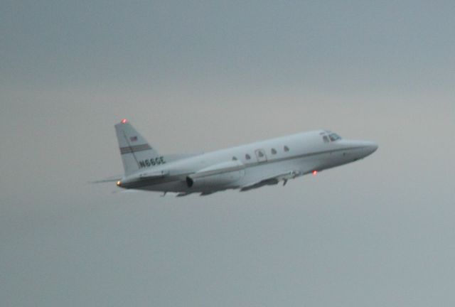 North American Sabreliner (N66GE) - Taking off from RSW on 02/11/2011