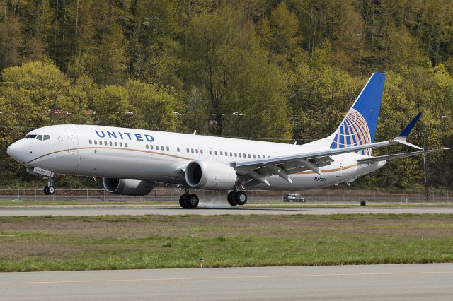 Boeing 737 MAX 9 (N67501) - The first United 737 Max 9 finally flew with its own registration.