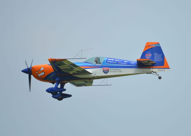 EXTRA EA-300 (N331FZ) - Final approach to runway 36 at Airventure 2018 on Sunday.