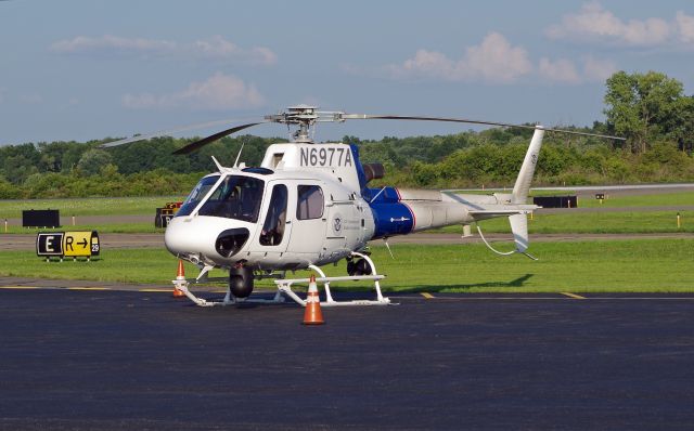 Eurocopter AS-350 AStar (N6977A) - MORRISTOWN, NEW JERSEY, USA -AUGUST 09, 2018: A U.S. Customs and Border Protection helicopter, registration number N6977A, is seen on the ground at Morristown Municipal Airport.