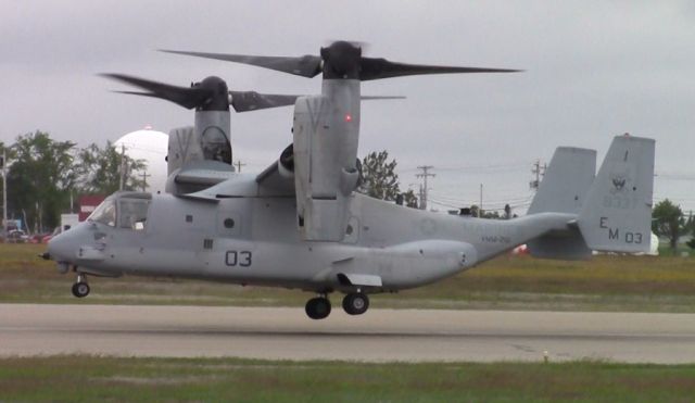 Bell V-22 Osprey — - V-22 Osprey landing at Gander International.