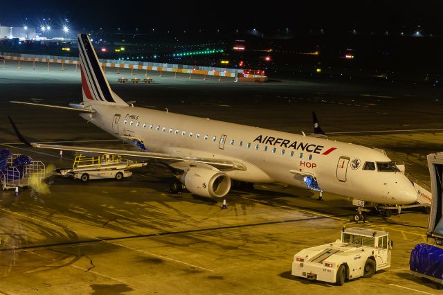 Embraer ERJ-190 (F-HBLS) - 7th March, 2024:Seen parked at the gate for her first flight of the day from Birmingham to Paris Charles de Gaulle as flight HOP 1565. 