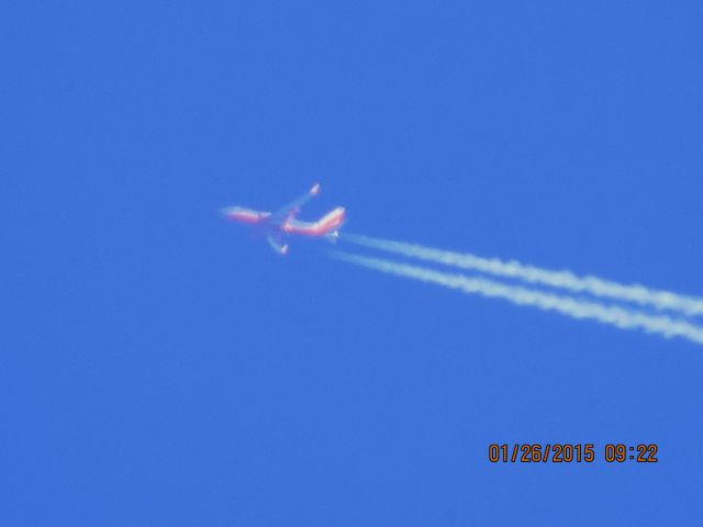 Boeing 737-700 (N477WN) - Southwest Airlines flight 598 from SDF to PHX over Southeastern Kansas at 38,000 feet.