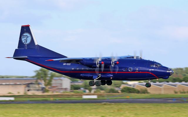 Antonov An-12 (UR-CZZ) - ukraine air alliance an-12bp ur-czz about to land at shannon 17/5/17.