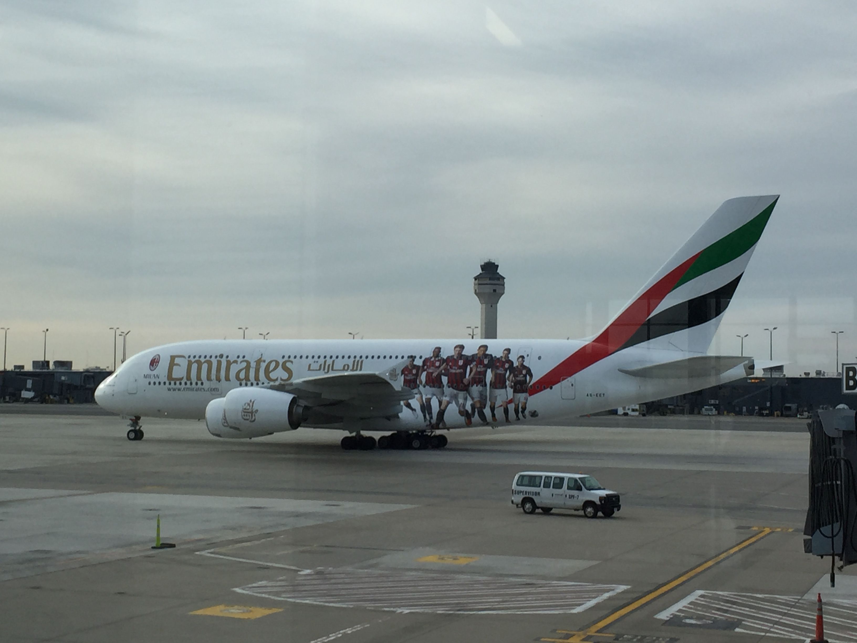 Airbus A380-800 (A6-EET) - Waiting at gate B70