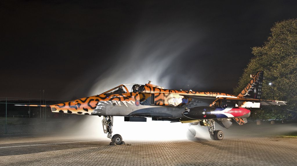 SEPECAT Shamsher (XX119) - Royal Air Force SEPECAT Jaguar GR3A XX119 affectionally known as Spotty, of 238 Squadron - No 1 School of Technical Training at RAF Cosford during a TimeLine Events Photo Shoot - 25th October 2017