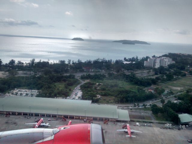 Airbus A320 — - Taking-off from Kota Kinabalu International Airport