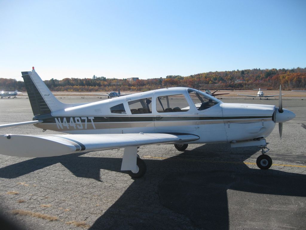 Piper Cherokee Arrow (N4497T) - Just arrived on runway 20.