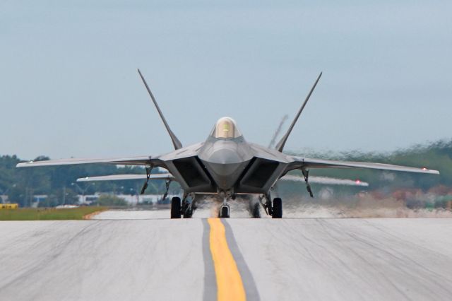 Lockheed F-22 Raptor (04-4072) - A pair of USAF Lockheed Martin F-22A Raptor’s, 04-4072, cn 645-4072, and 05-4104, cn 645-4104, taxiing to Atlantic Aviation on 31 Aug 2016. The Raptors are from the USAF Air Combat Command (ACC) Demo Team based at Joint Base Langley-Eustis (JBLE), VA- USA. 