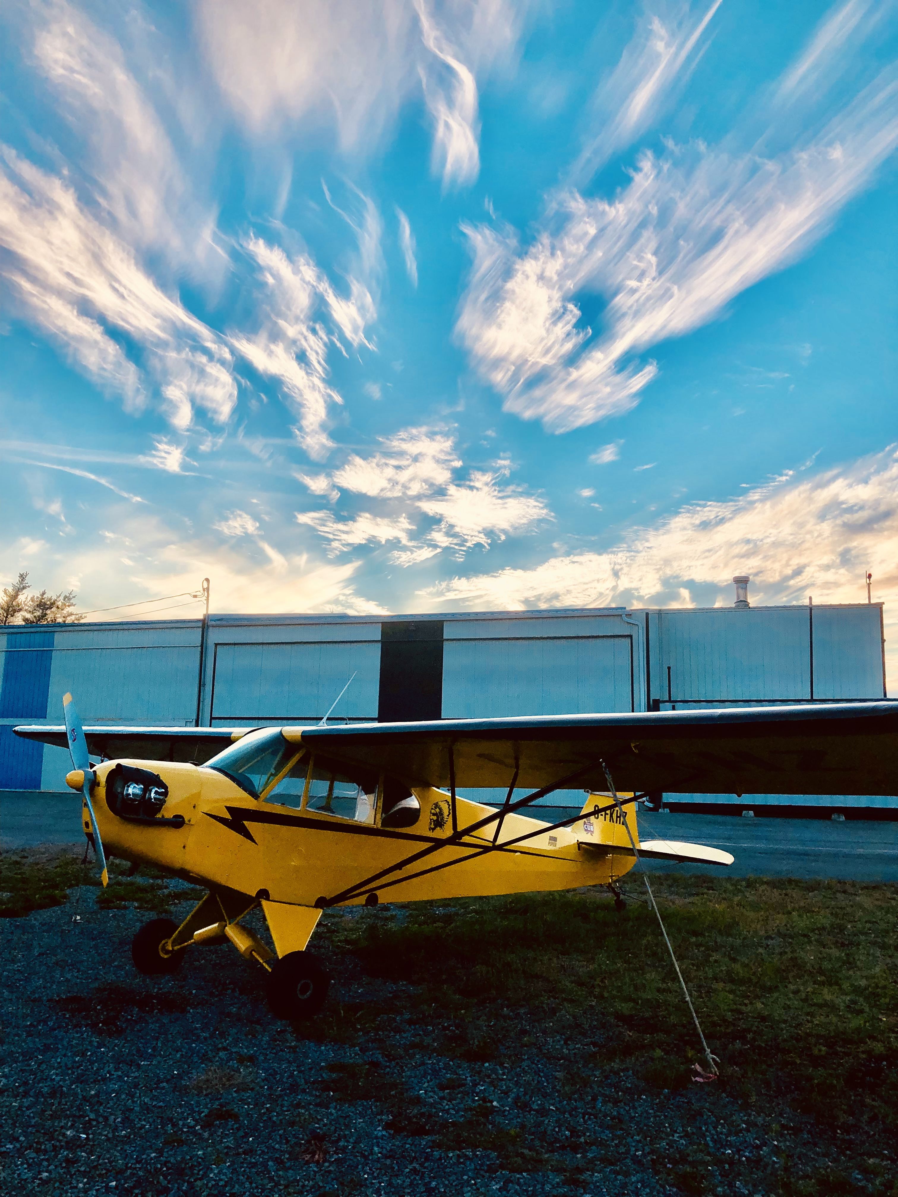 Piper NE Cub (C-FKHZ) - In front of the hangar after partial rebuild ready for test flight 