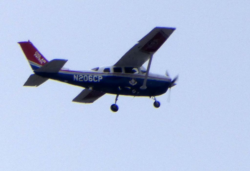 Cessna 206 Stationair (N206CP) - Shown here is a Cessna 206 Stationair Civil Air Patrol Aircraft in the Spring of 2018.  Photographed as it was passing close to the Delaware River.