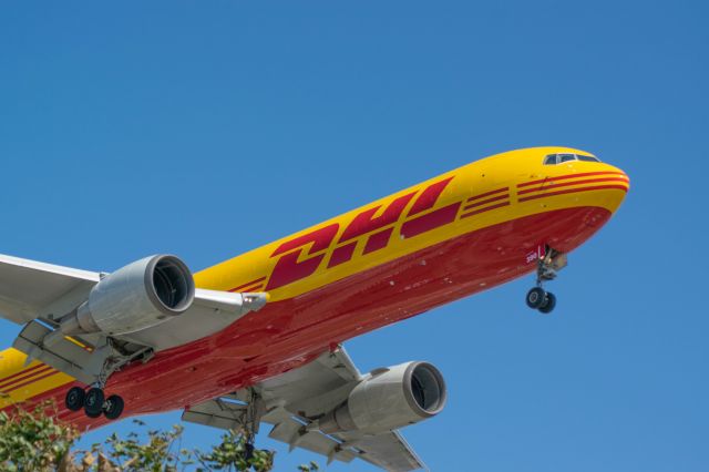 N390CM — - DHL 767 Landing on Runway 24R at KLAX 7/18/2022