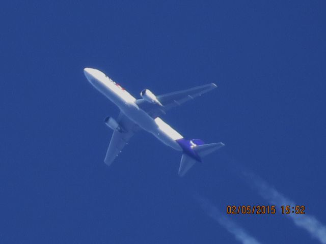 BOEING 767-300 (N101FE) - FedEx flight 907 from MEM to GEG over Southeastern Kansas at 34,000 feet.