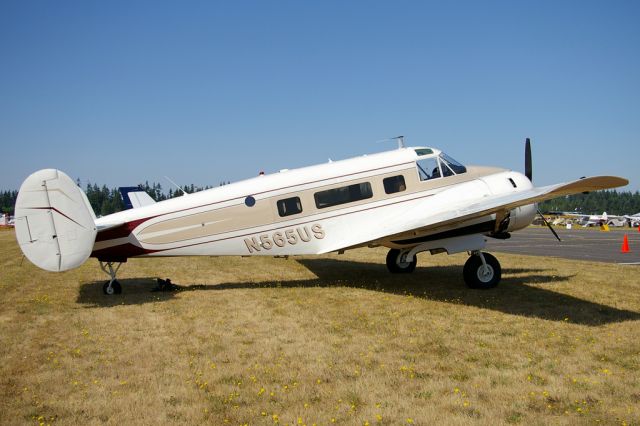 N565US — - Vintage Beech 18 seen on display at the 2009 EAA Fly-In.