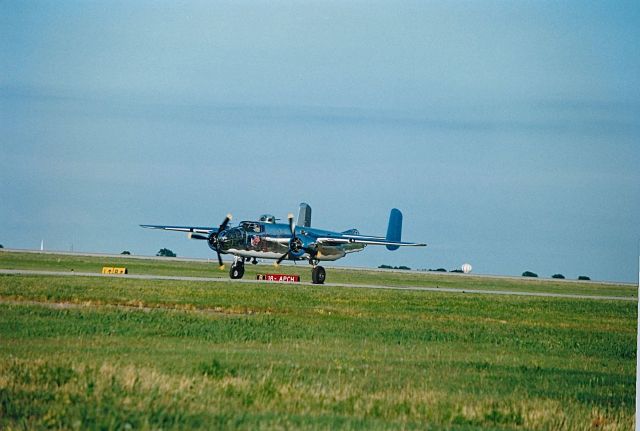 North American TB-25 Mitchell (N7946C) - B-25 Old Glory taxing in after preforming at the Air Power Air Show in KOKC