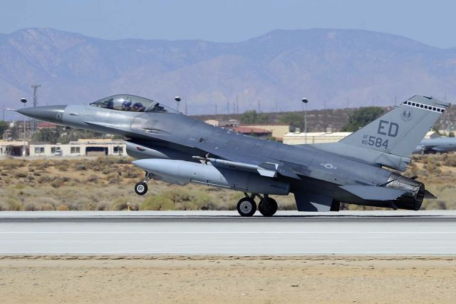 80-0584 — - General Dynamics F-16A Block 15A Fighting Falcon 80-0584 of the 412th Test Wing at Edwards AFB on September 20, 2012. It is the last F-16A on active duty in the US Air Force.