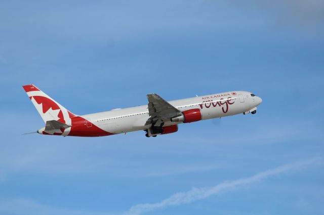 BOEING 767-300 (C-GDUZ) - Air Canada Rouge (RV) C-GDUZ B767-38E ER [cn25347]br /Fort Lauderdale (FLL). Air Canada Rouge flight RV1603/AC1603 departs from runway 10L to Montreal Trudeau (YUL).br /Taken from Terminal 1 car park roof level br /br /2018 12 25br /https://alphayankee.smugmug.com/Airlines-and-Airliners-Portfolio/Airlines/AmericasAirlines/Air-Canada-Rouge-RV/