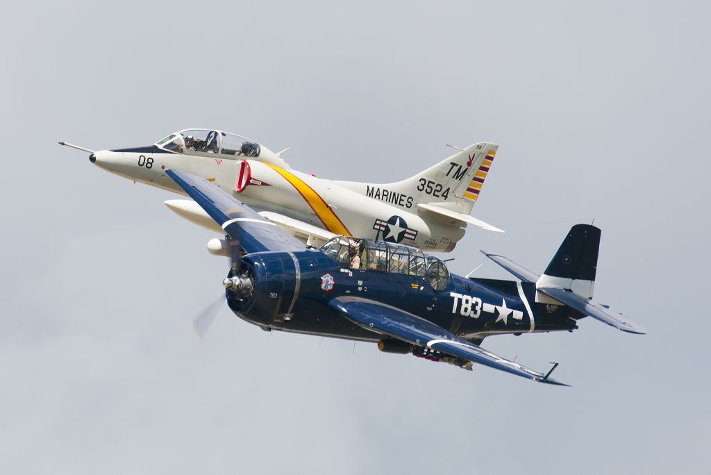 SINGAPORE TA-4 Super Skyhawk (N3524) - U.S. Navy Heritage Flight at Thunder Over Michigan.