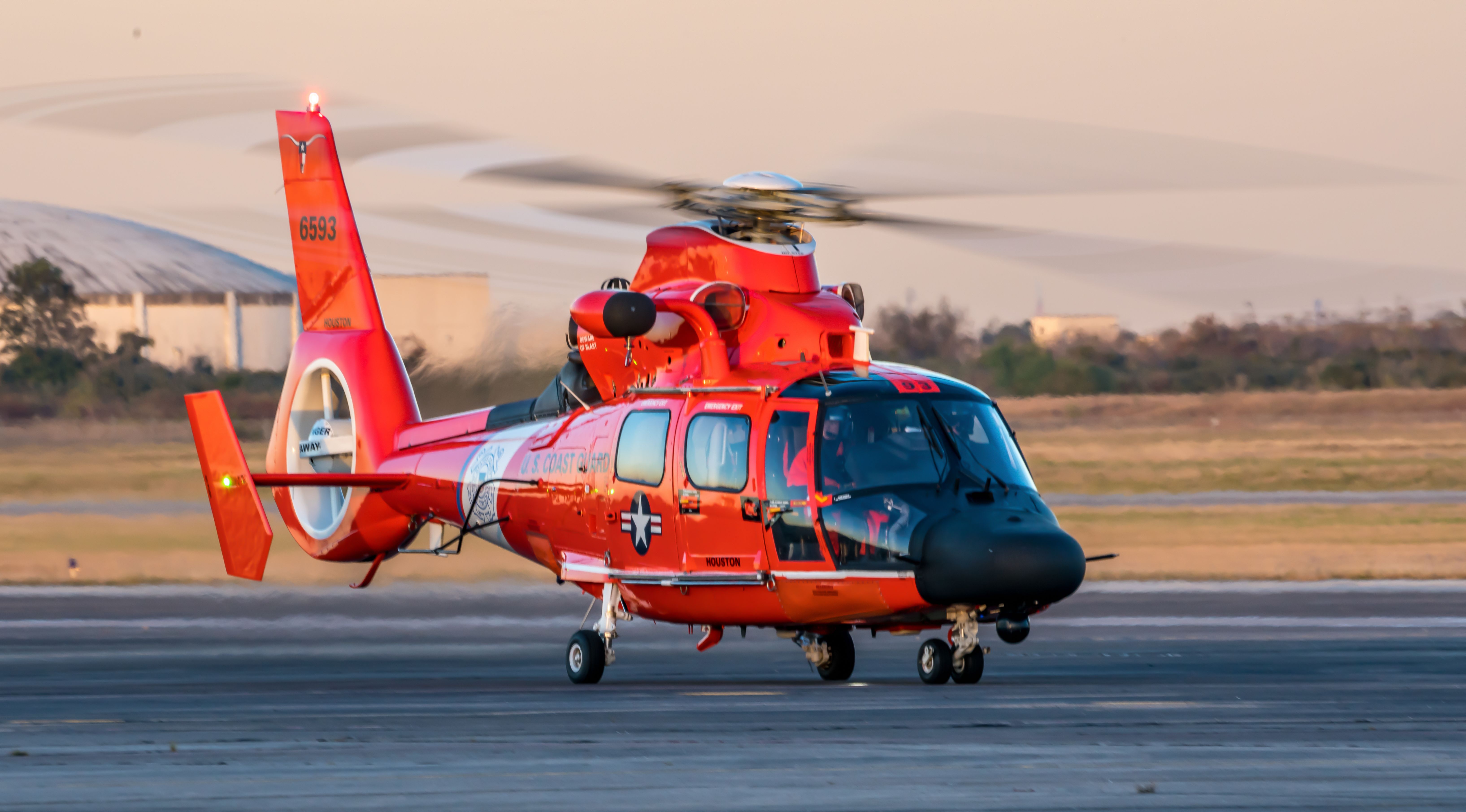 N6593 — - USCG Dolphin helo 6593 ready to depart KEFD 