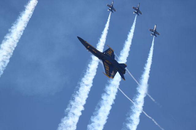 McDonnell Douglas FA-18 Hornet (16-3451) - 10 Oct 2017 Blue Angels practice behind Naval Aviation Museum.