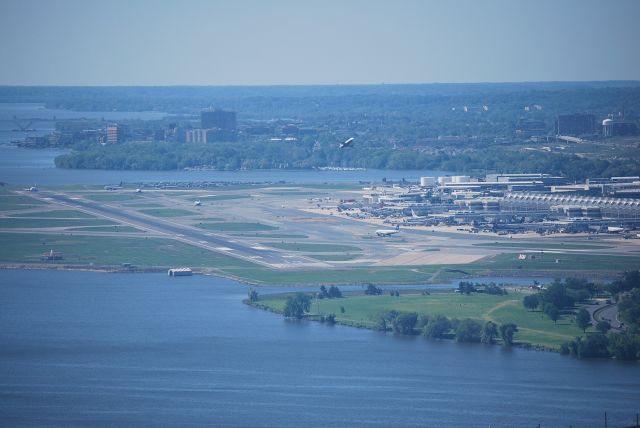 — — - Ronald Reagan Washington National Airport as seen from the the top of the Washington Monument