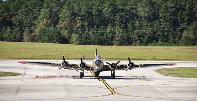 Boeing B-17 Flying Fortress (N93012) - Face-to-face with a grand lady.  The Nine o Nine at RDU, 10/19/17.