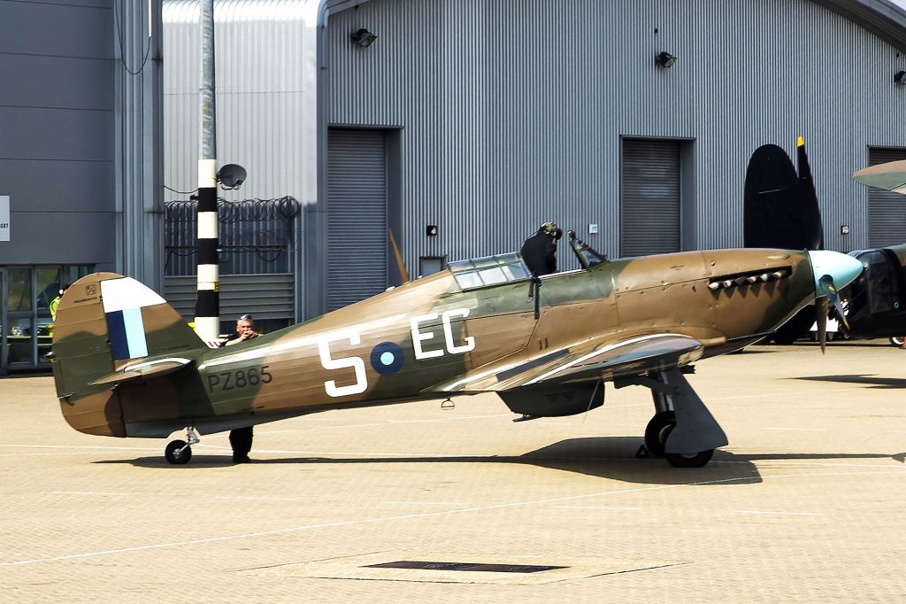 LAP865 — - RAF Battle of Britain Flight Hawker Hurricane at Southampton Airport UK Sunday August 25, 2013. The Hurricane was one of the greatest fighters of WW2 along with the Spitfire and Mustang playing a major role in the Battle of Britain in the Summer of 1940