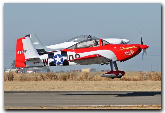 Vans RV-8 (N898W) - Two Vans RVs taking off from runway Three-Zero at KMCE