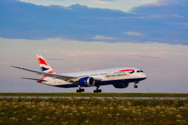 Boeing 787-8 (G-ZBJC) - 2nd day for BA 787 service in YYC. Photo taken 17L.