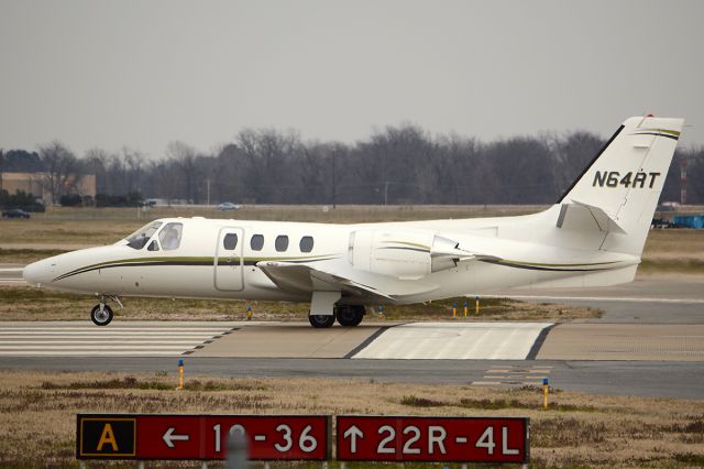 Cessna Citation 1SP (N64RT) - A gloomy takeoff. March 2013