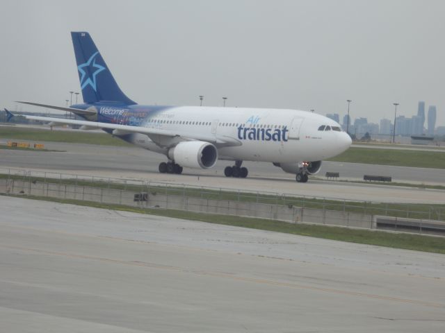 Airbus A310 (C-GSAT) - Air Transat Flight TS467 taxing to gate at terminal 3, after landing at YYZ.