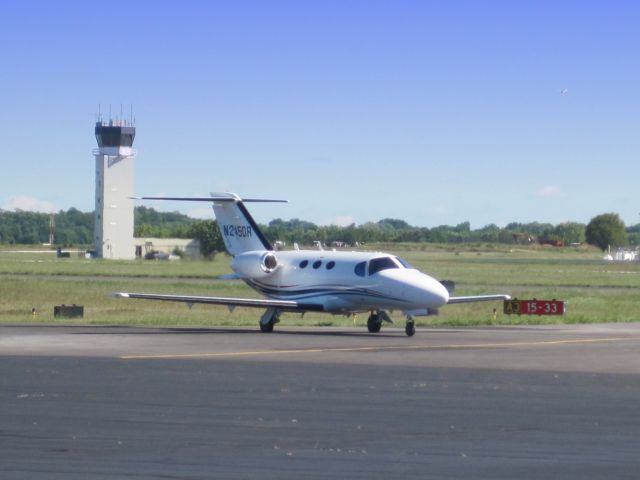 Cessna Citation Mustang (N245DR) - This smaller business jet is shown here arriving in the Summer of 2010.