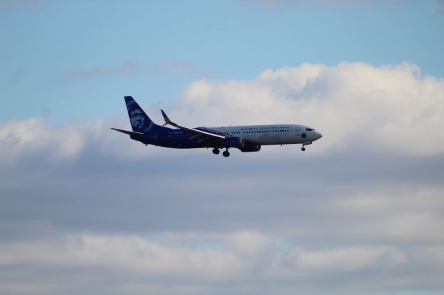 Boeing 737-900 (N265AK) - Alaska 'Honoring Those Who Serve' 737-900 landing on runway 28C at Chicago O'hare from San Francisco