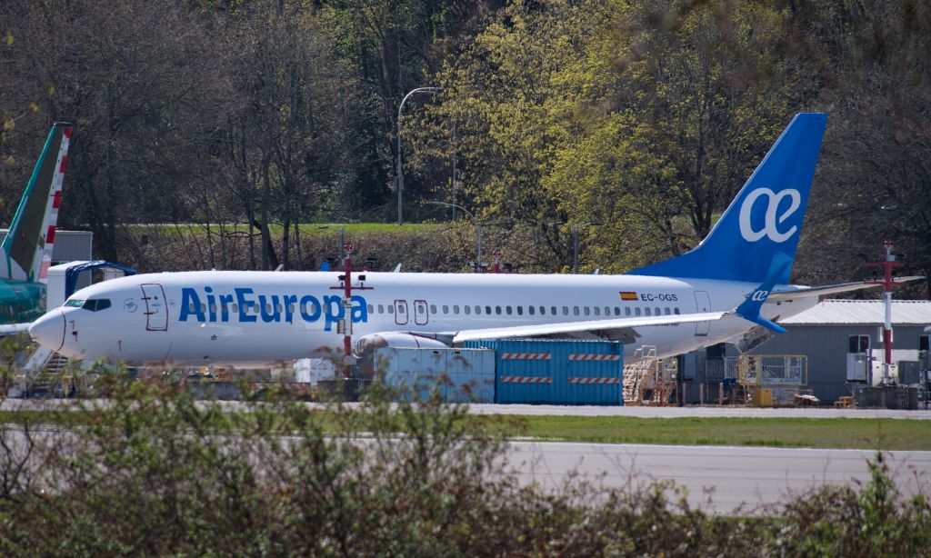 Boeing 737-800 (EC-OGS) - Awaiting completion at the Boeing Renton Factory, Renton, WA.