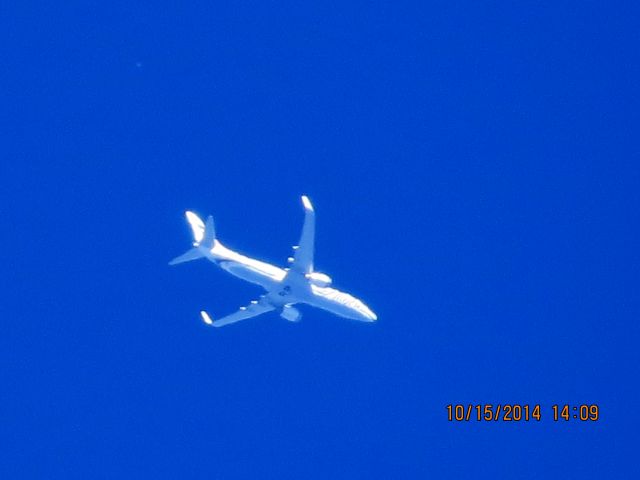 Boeing 737-800 (N596AS) - Alaska Airlines flight 38 from SEA to FLL over Southeastern Kansas at 34,000 feet.