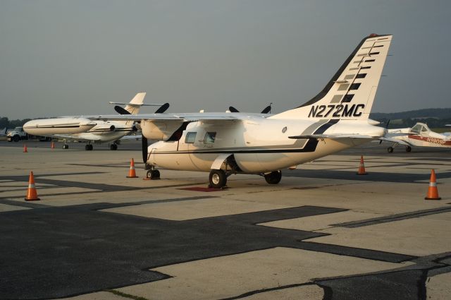 Mitsubishi MU-2 (N272MC) - Resting in the evening sun after arriving from Fort Worth, TX earlier that day.