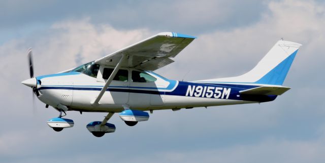 Cessna Skylane (N9155M) - This 1976 Cessna 182P is seconds from landing, fall 2019.