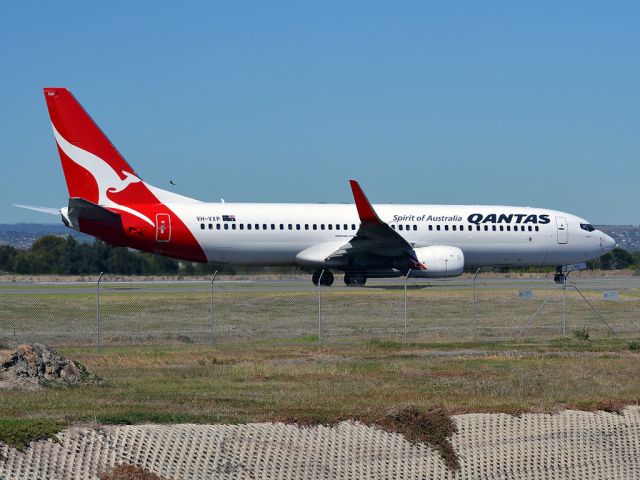 Boeing 737-800 (VH-VXP) - On taxi-way heading for take off on runway 05. Thursday 12th April 2012.