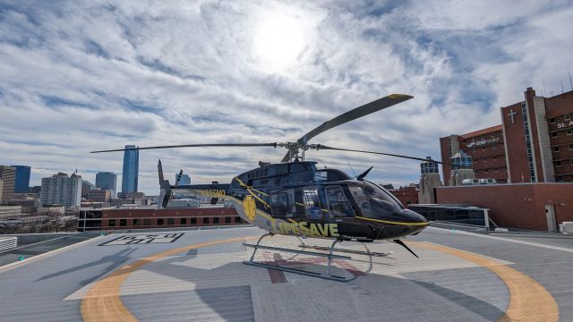 Bell 407 (N925MD) - On the helipad at St Anthony in Oklahoma City, OK.